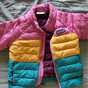 Patagonia Kids Pink and Purple Puffer Jacket